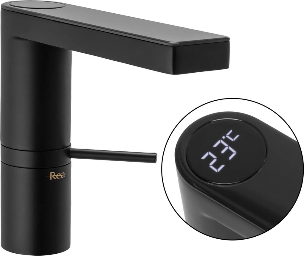 Wastafelkraan Rea Amar LCD Black Low