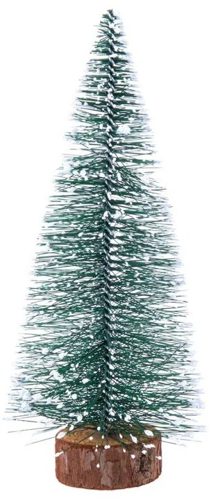 Kerstboom S met sneeuw - groen - 17 cm