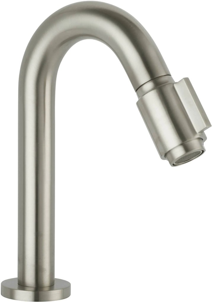 Saqu Essential 2.0 luxe fonteinkraan met C-uitloop geborsteld staal