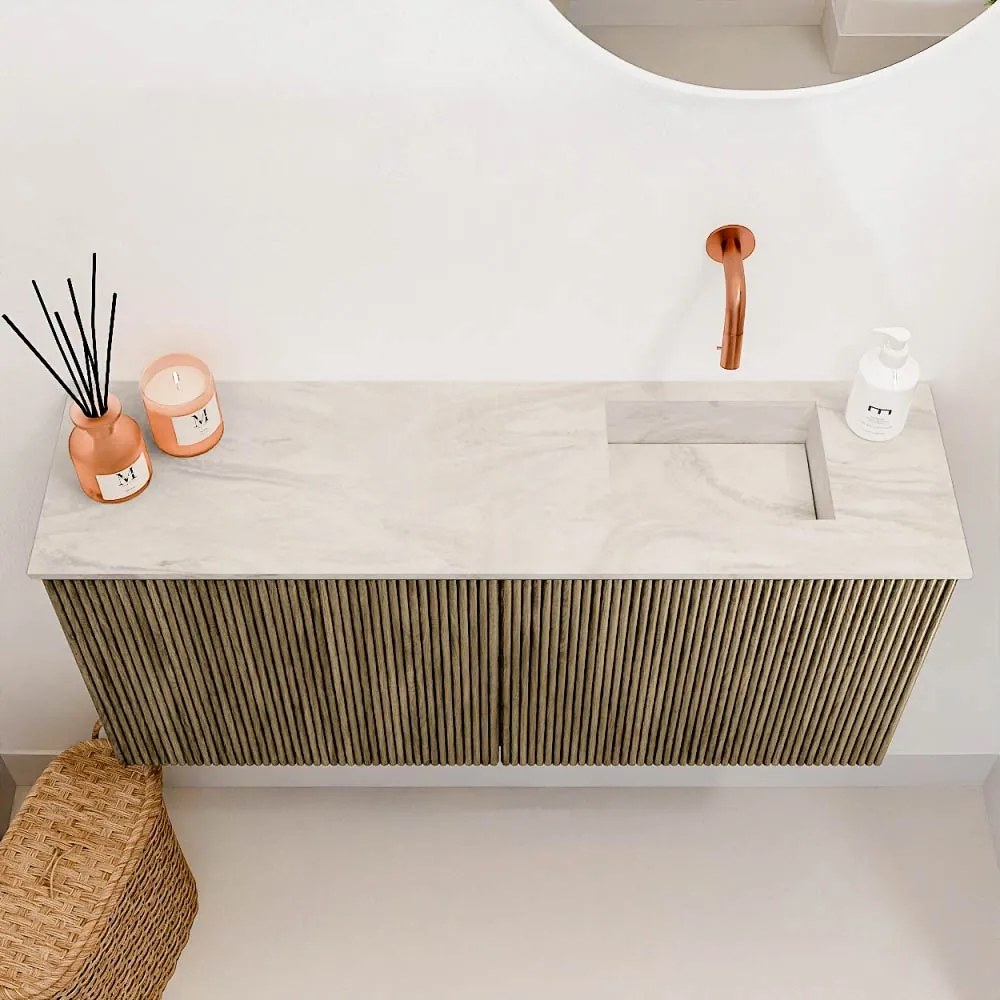 Mondiaz Joya DLux 90cm toiletmeubel dusk met wastafel faye rechts zonder kraangat ostra