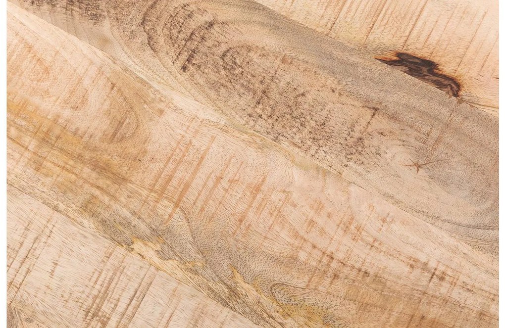 Goossens Salontafel Zida rond, hout mango bruin, urban industrieel, 54 x 45 x 54 cm