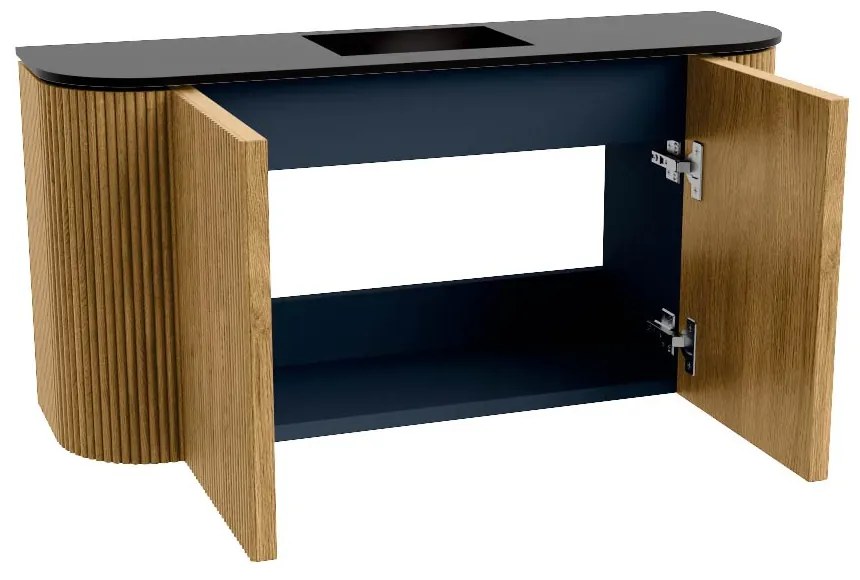 Mondiaz Joya 85cm toiletmeubel ronding links/rechts oak met wastafel faye midden zonder kraangat urban