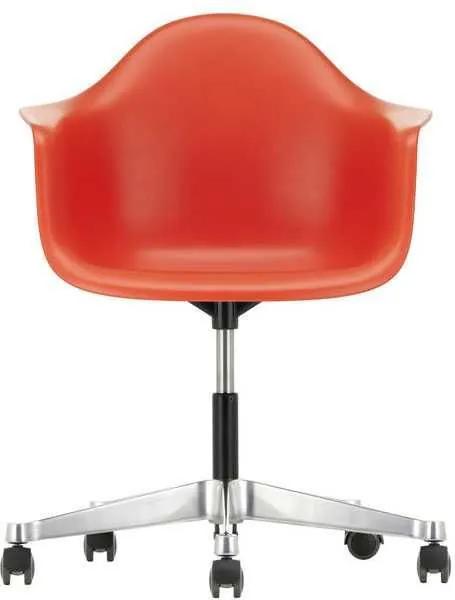 Vitra Eames PACC stoel draaibaar met wielen poppy red