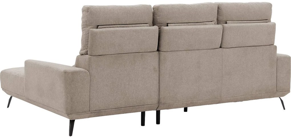 Goossens Excellent Bank Princess Met Elektrisch Uitschuifbaar Zitvlak beige, stof, 2,5-zits, elegant chic met chaise longue rechts