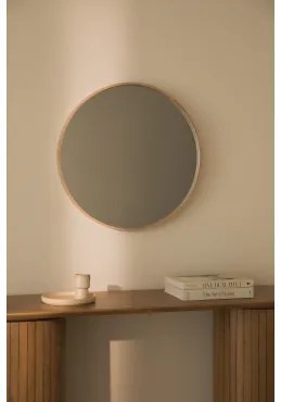 Ronde Houten Wandspiegel Yiro Ø70 Cm - Sklum