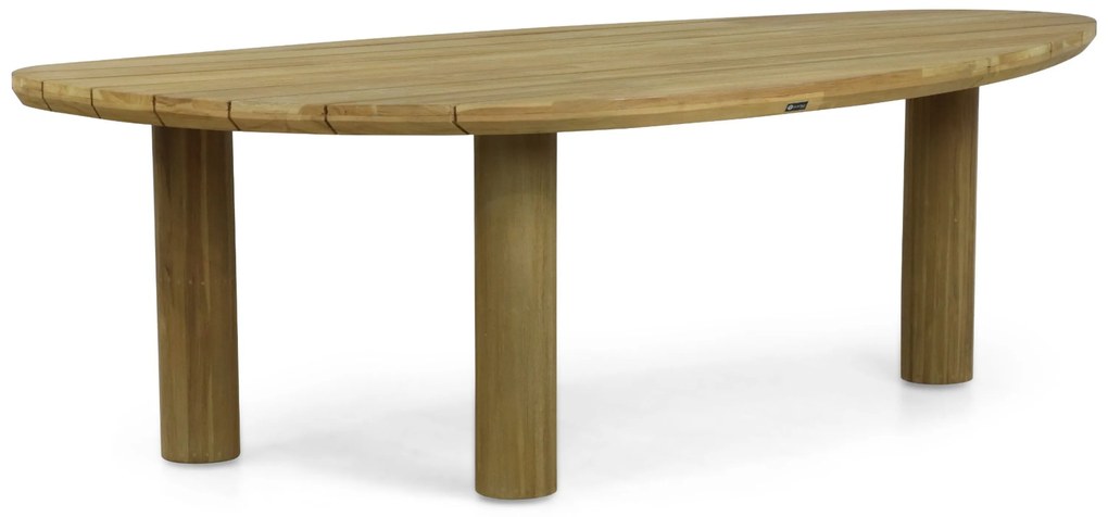 Dining Tuintafel 240 cm Old teak greywash Santika Leafline