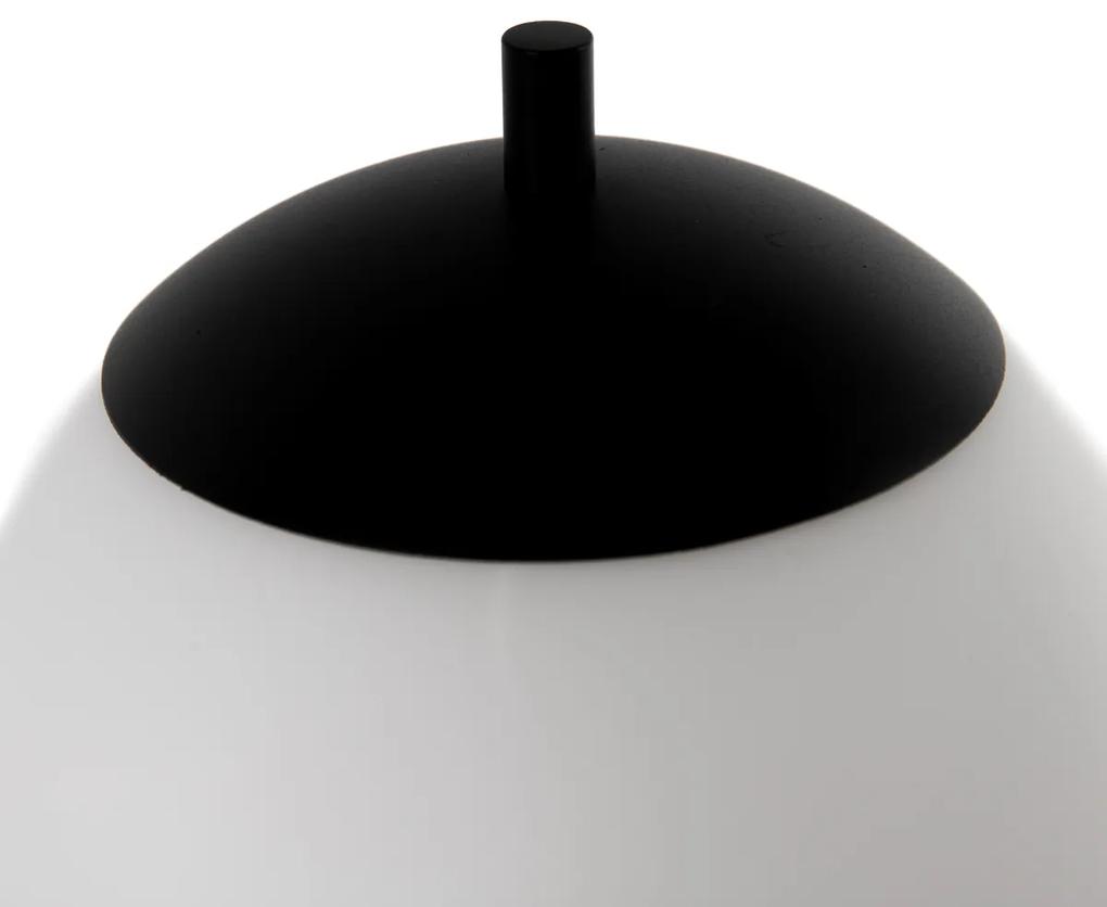 Moderne tafellamp zwart met opaal glas incl. LED 3-staps dimbaar - Djent Modern rond Binnenverlichting Lamp
