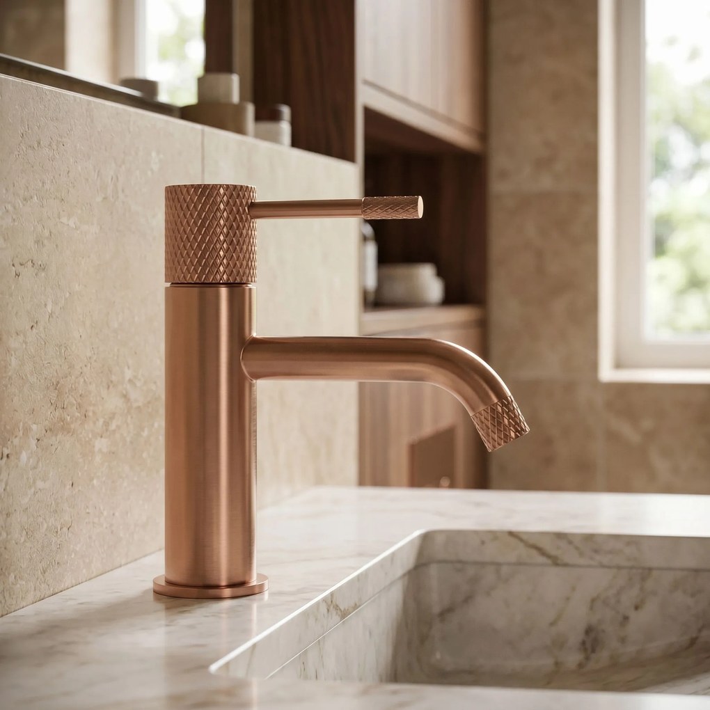 Wastafelkraan Rea Venti Brush Copper Low