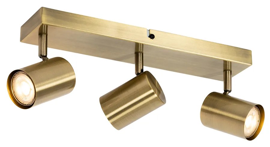 Moderne plafondlamp brons 3-lichts verstelbaar rechthoekig - Jeana