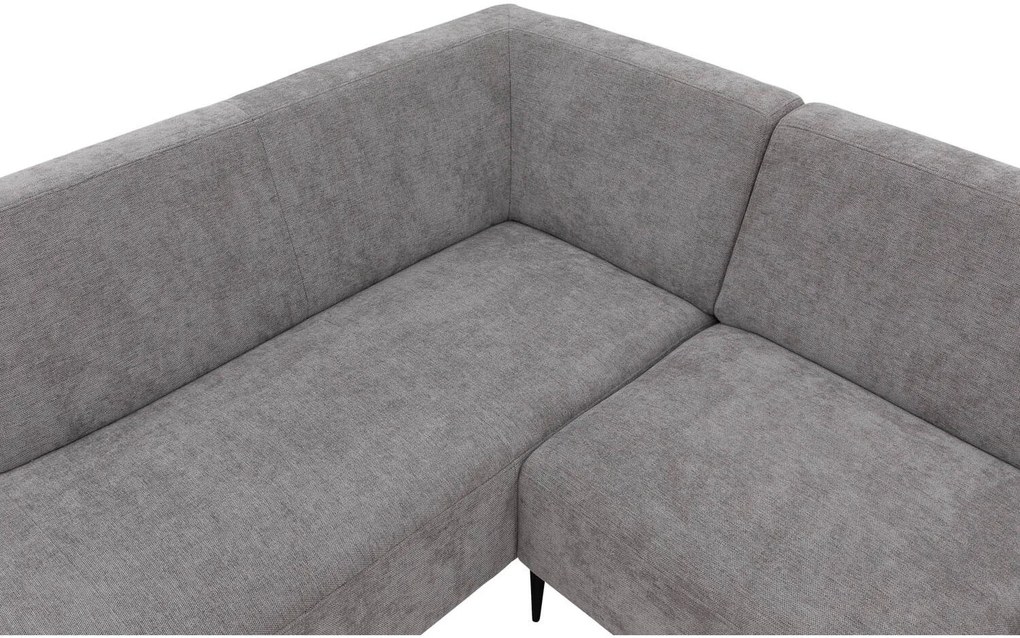 Goossens Hoekbank Tiolo Met Relaxfunctie En Hoofdsteun grijs, stof, 3-zits, modern design met ligelement links