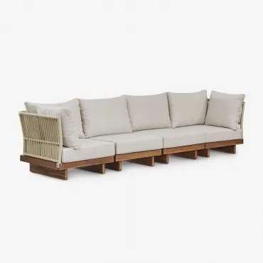 4-delige Modulaire Tuinbank Met 2 Hoekfauteuils Van Acaciahout Dailin Acacia Bruin - Sklum