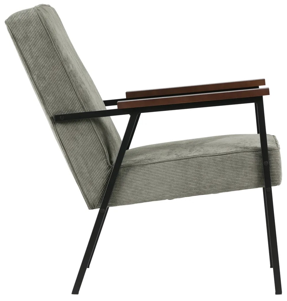 Woood Sally Fauteuil Groen Ribfluweel