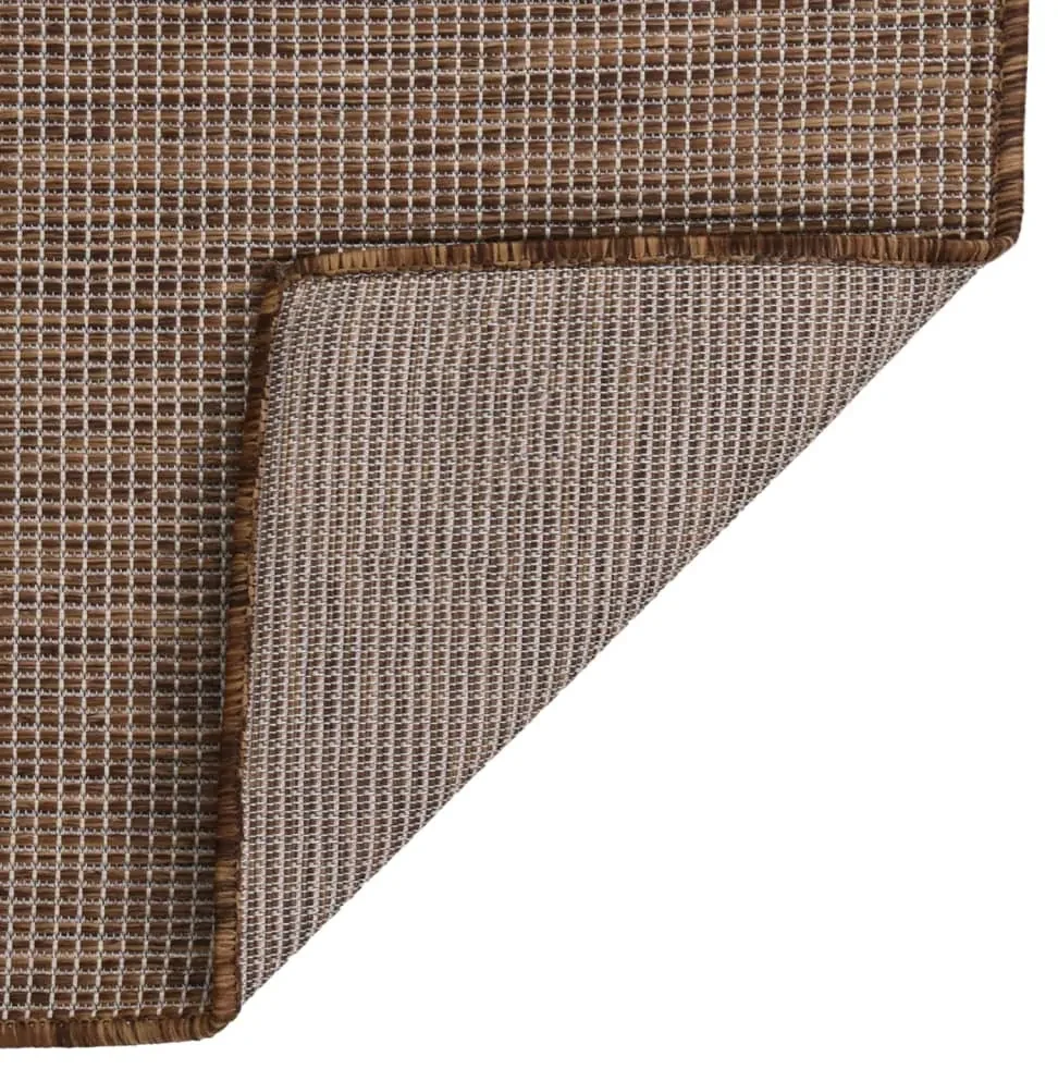vidaXL Buitenkleed platgeweven 140x200 cm bruin