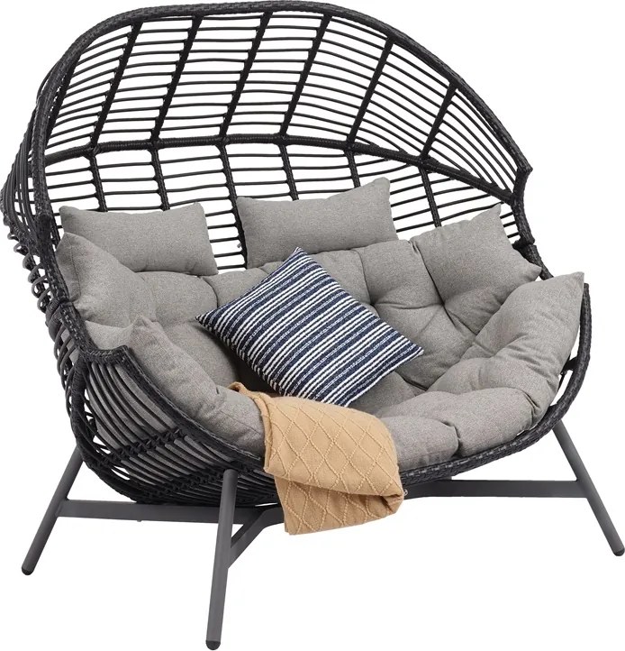 Aluminium ligbed voor 2 personen Tulum Garden Point antraciet