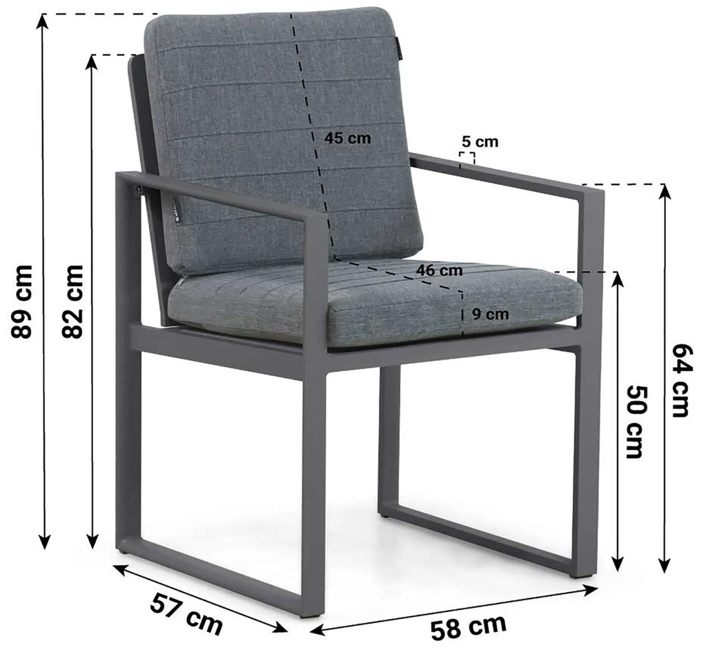 Tuinstoel Aluminium Grijs-antraciet Lifestyle Garden Furniture Nuno