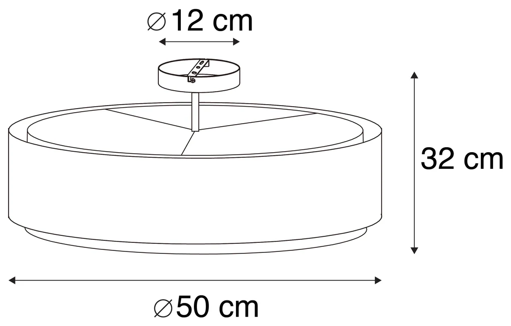 Stoffen Moderne plafondlamp wit 50 cm 3-lichts - Drum Duo Modern E27 cilinder / rond Binnenverlichting Lamp