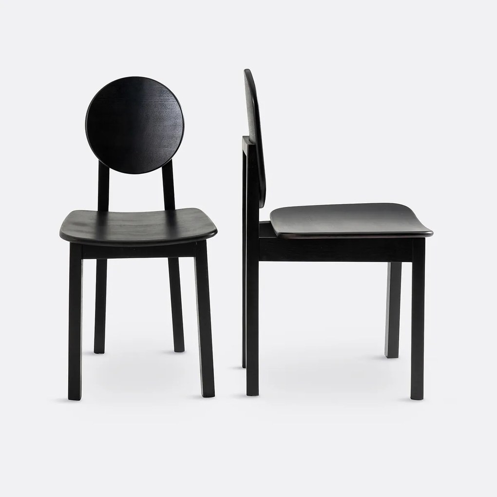 Set van 2 stoelen in essenhout , Tribal