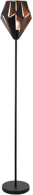 EGLO vloerlamp Carlton 1 - zwart/koper - 152,5 cm - Leen Bakker