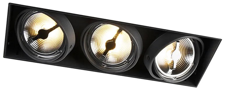 Grote Inbouwspot zwart AR111 trimless 3-lichts - Oneon Design, Industriele / Industrie / Industrial, Landelijk, Modern QR111 / AR111 / G53 Binnenverlichting Lamp
