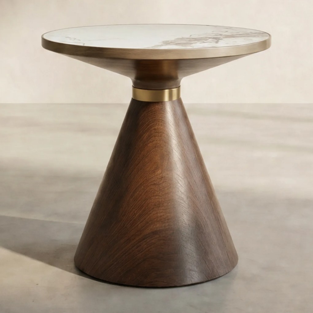 Ronde Bijzettafel Marmer - 50 X 50cm.