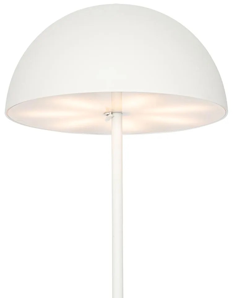 LED Buiten vloerlamp mushroom wit oplaadbaar 3-staps dimbaar - Keira Modern IP44 Buitenverlichting rond Lamp