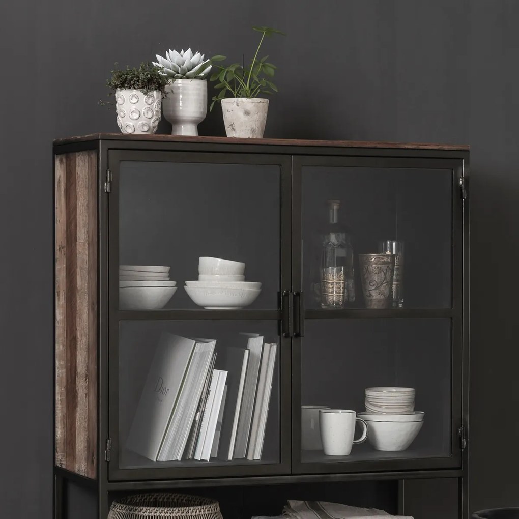 Must Living Baboon Houten Vitrinekast - 90x40x140cm.