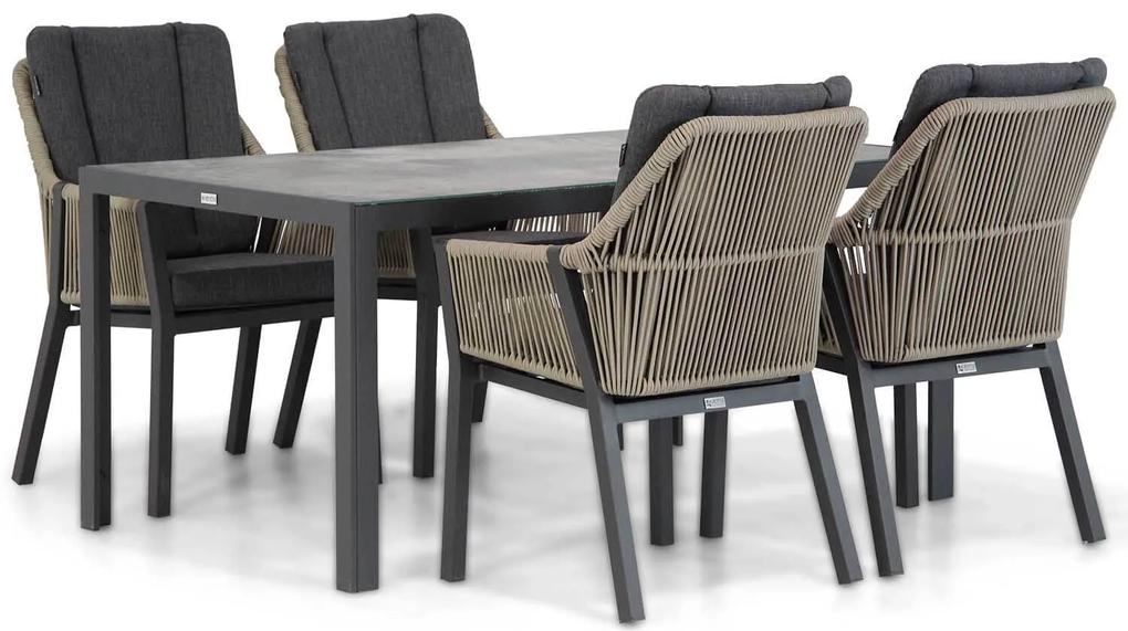 Tuinset 4 personen 160 cm Outdoor textiel Taupe Lifestyle Garden Furniture Verona/Varano