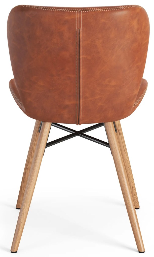 ALTEA Eco-leer Retro Brandy/poten natuur eiken – MODERNE STOEL VOOR WOONKAMER/EETKAMER/KEUKEN/KANTOOR