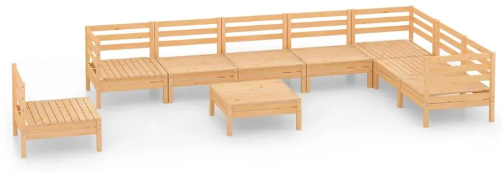 vidaXL 9-delige Loungeset massief grenenhout