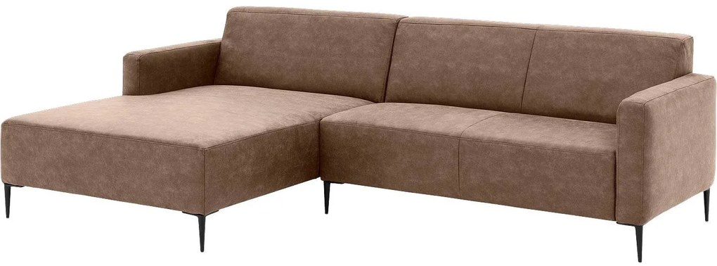 Goossens Key West bruin, micro leer, 2,5-zits, modern design