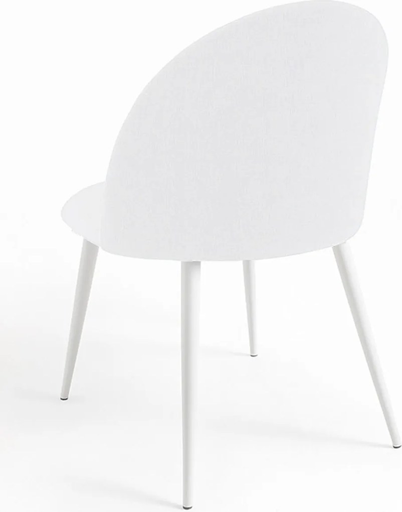 Set 4 White Vint Stoffen Stoelen