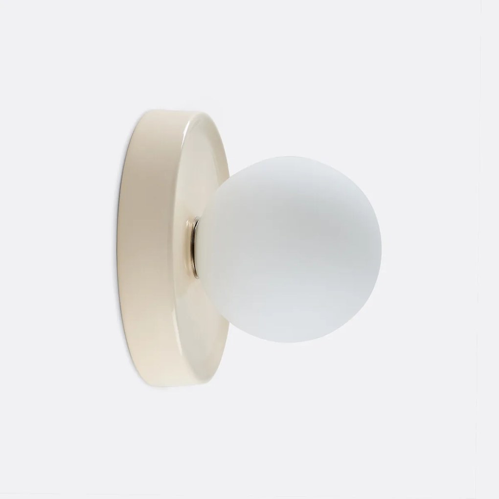 Plafondlamp of wandlamp, rond, keramiek en opaline glas, diameter 22,5 cm, HOLI