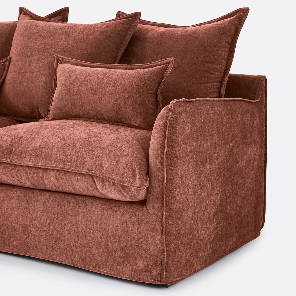 Hoekbank links, afneembare hoes, 4 zits, in gevlekt polyester, ODNA