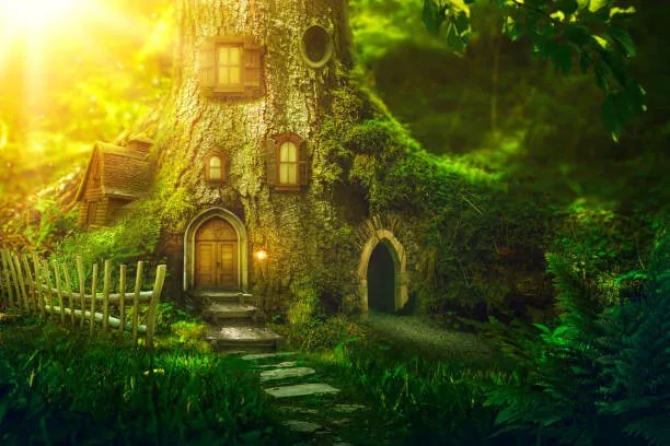 Ilustratie Fantasy tree house, egal
