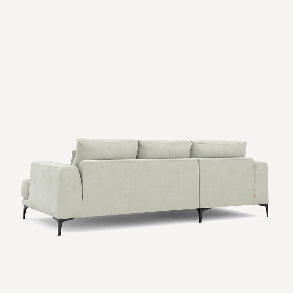 Rechtse hoekbank in stonewashed fluweel, Marsile