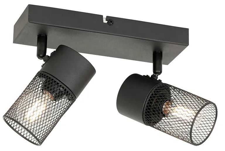 Industriële spot zwart 2-lichts verstelbaar - Jim