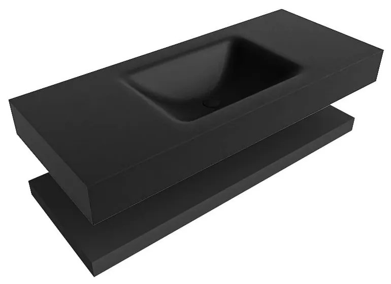 Zaro Alan badmeubel 110cm met planchet urban en vrijhangende wastafel cloud midden 1 kraangat urban