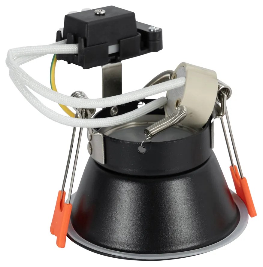 Set van 12 inbouwspots zwart GU10 50mm IP44 - Dept