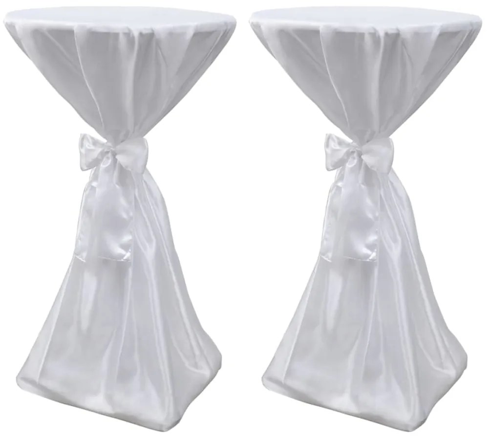 vidaXL Statafelhoes met strik 70cm Wit (2 stuks)