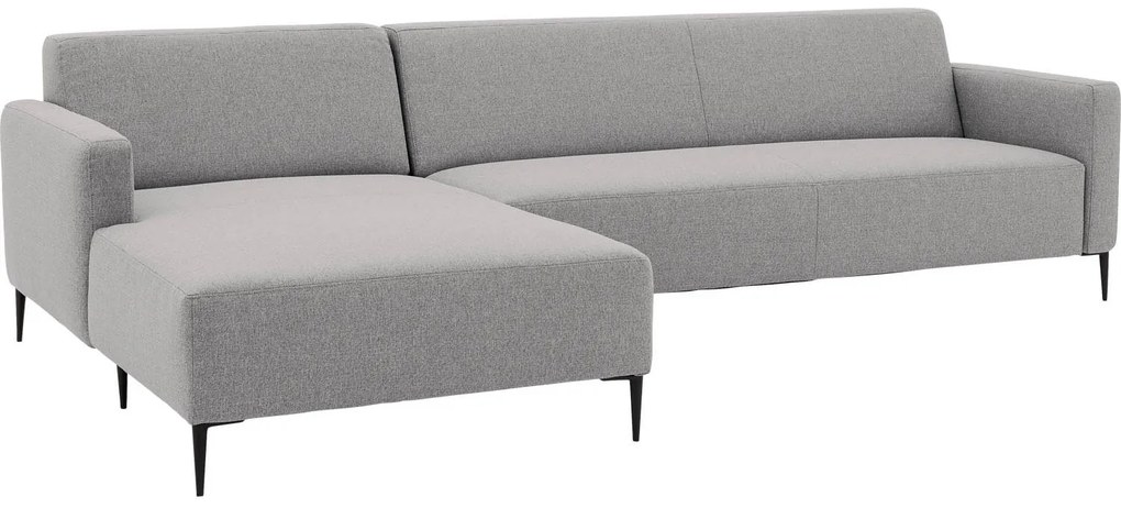 Goossens Key West lichtgrijs, stof, 3-zits, modern design