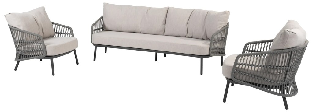 Alicante stoel bank loungeset 3 delig antraciet Taste 4SO