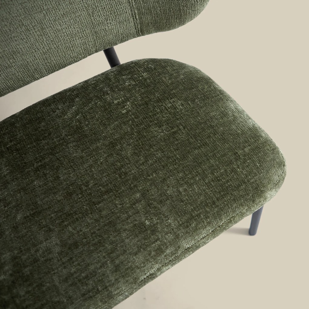 Eetkamerbank Groen Stof Met Rugleuning 155 Cm