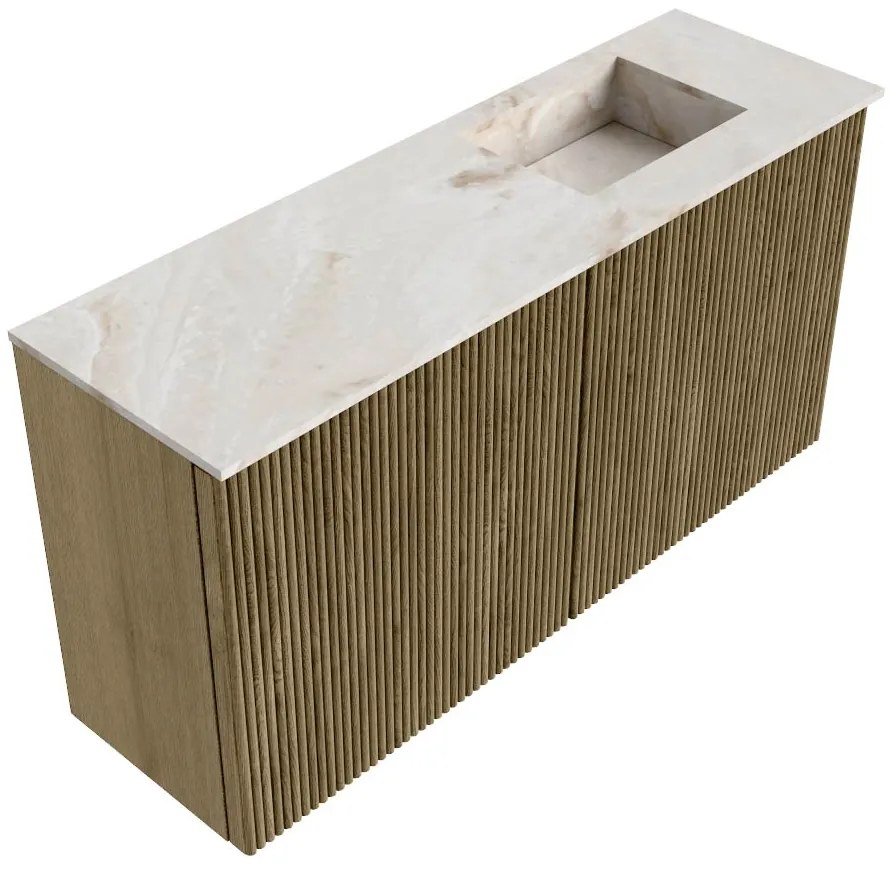 Mondiaz Joya DLux 80cm toiletmeubel dusk met wastafel faye rechts 1 kraangat frappe