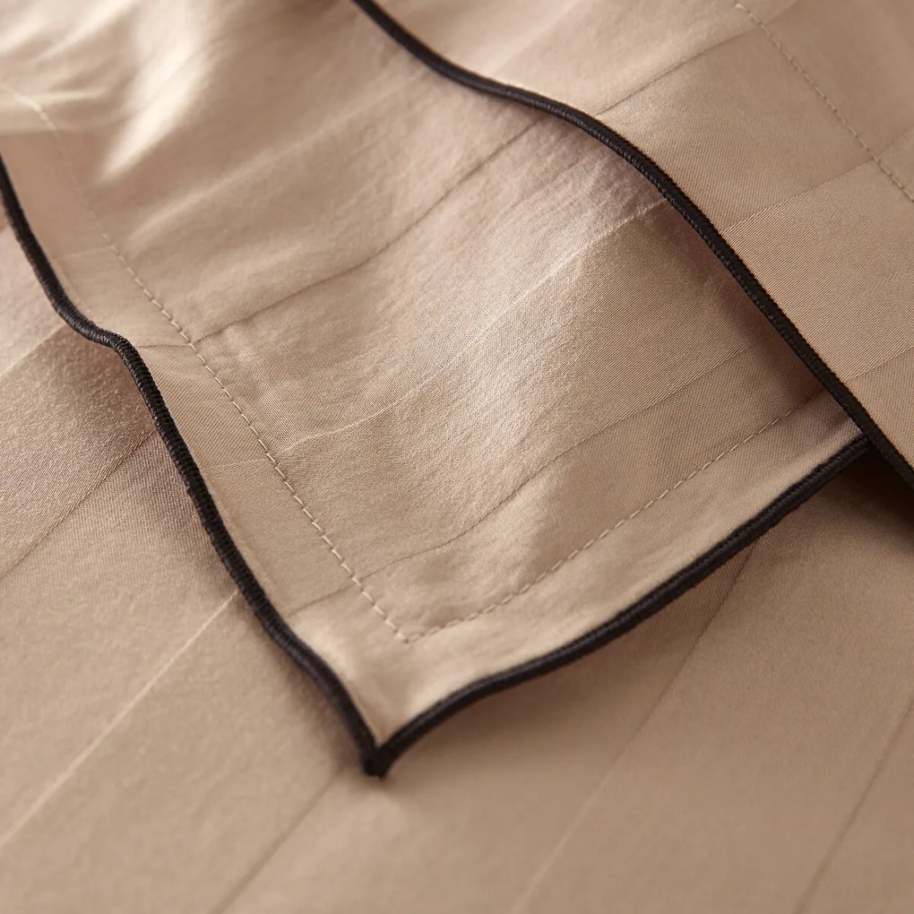 Dekbedovertrek in gewassen katoensatijn met 118 draden, streep Victor