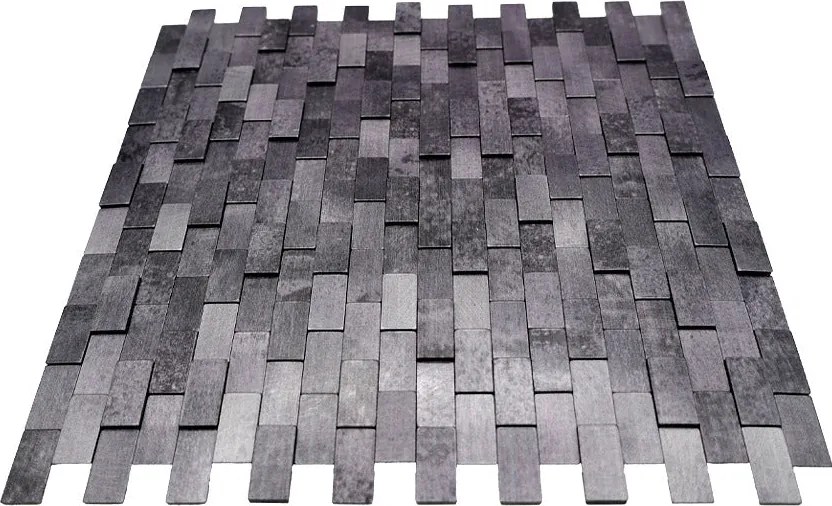 Zelfklevende Mozaïektegels Metaal | Steenstrip 3D Antraciet | 30×29,8 cm | Keuken, Bad &amp; WC