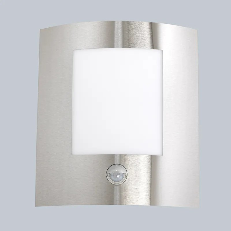 Moderne buitenwandlamp met bewegingsmelder staal bewegingssensor IP44 - Emmerald 1 Modern E27 IP44 Buitenverlichting