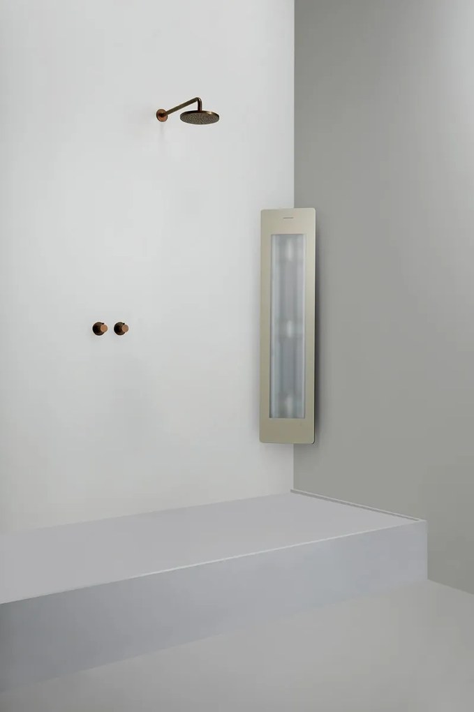 Sunshower Round Plus Medium Sand White infraroodlamp en UV 33x140x10cm hoekopbouw