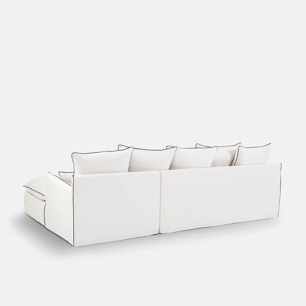 Bank, omvormbaar, slaapbank, afneembare hoes, 4-zits, dik linnen, Odna