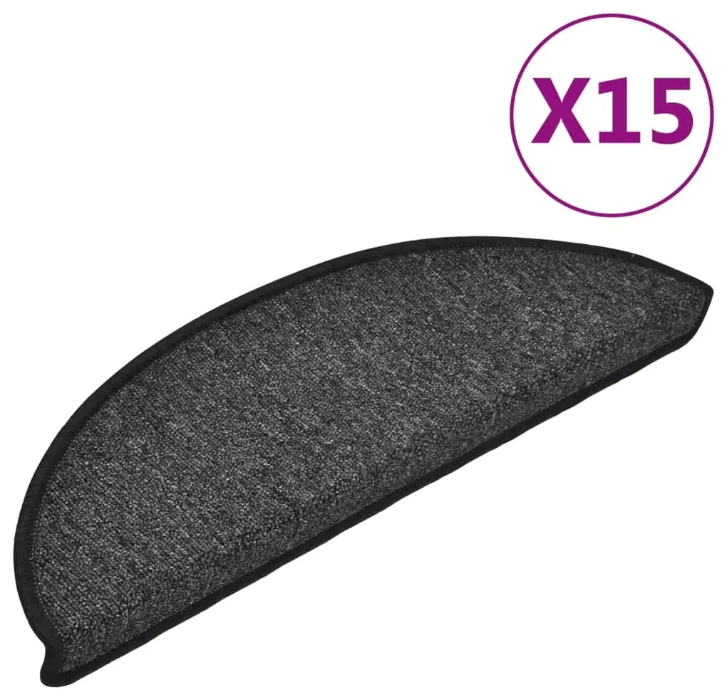 vidaXL 15 st Trapmatten 56x17x3 cm antraciet
