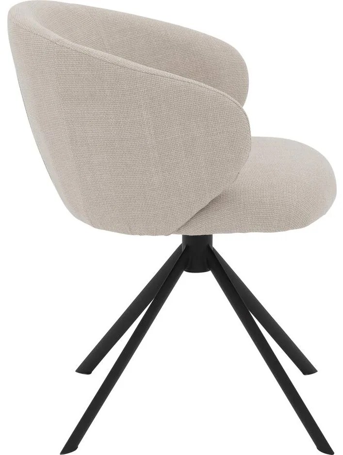 Goossens Stoel Noomi beige stof met armleuning,